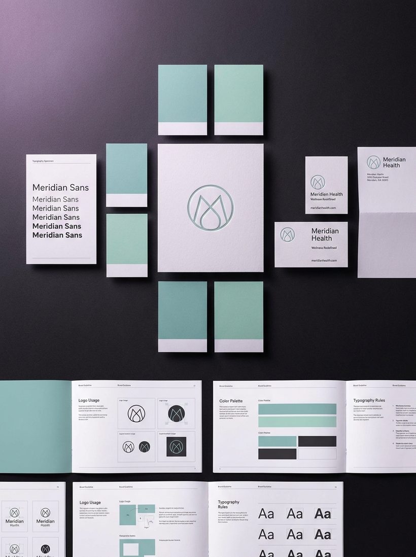 Brand identity project for Meridian Health